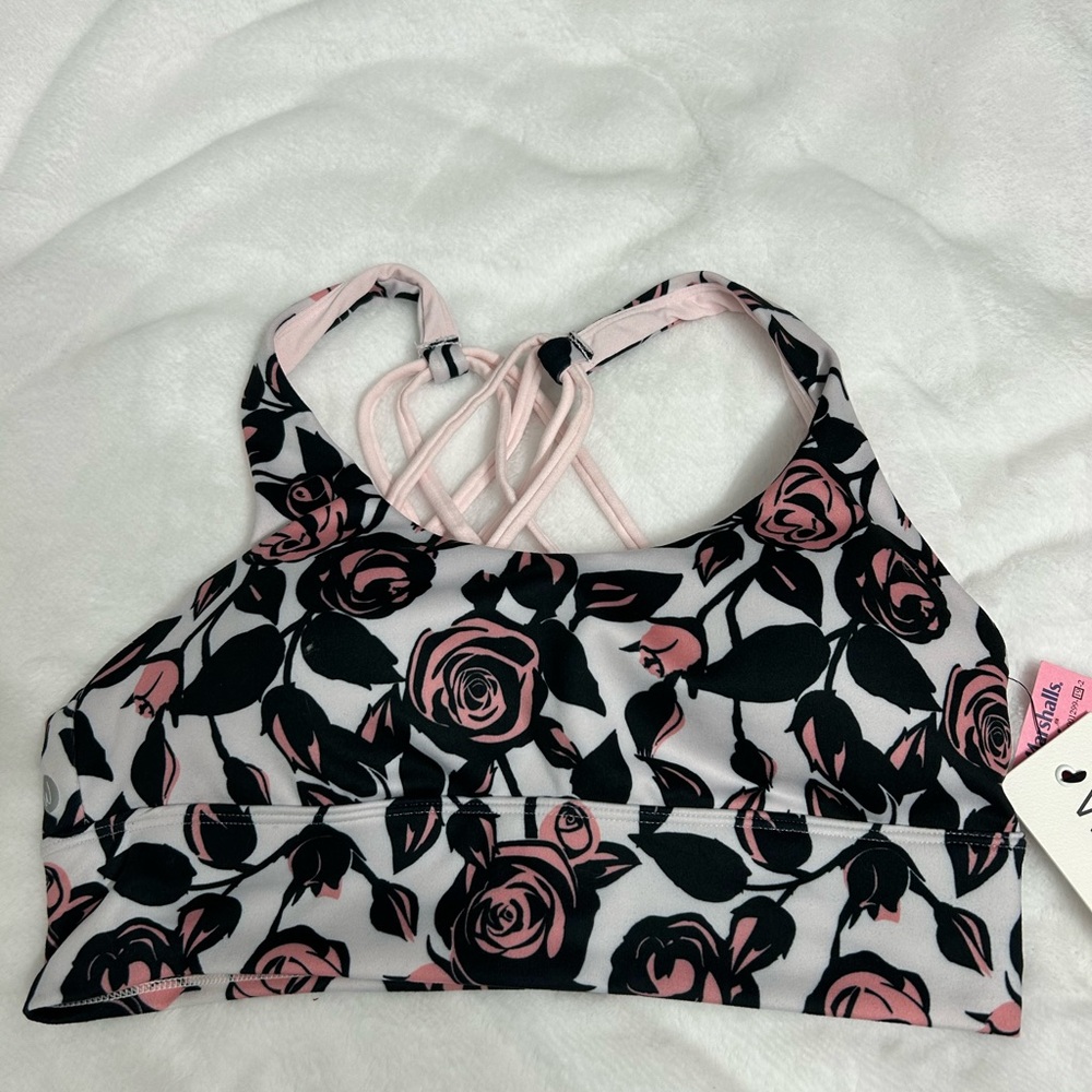 Wildfox Black and Pink Floral Bra